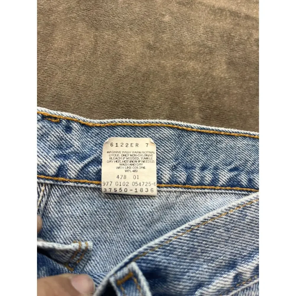 Vintage Levis 550 Shorts Size 36w‎ Mens Blue Relaxed Fit Black Bat Wing. 36